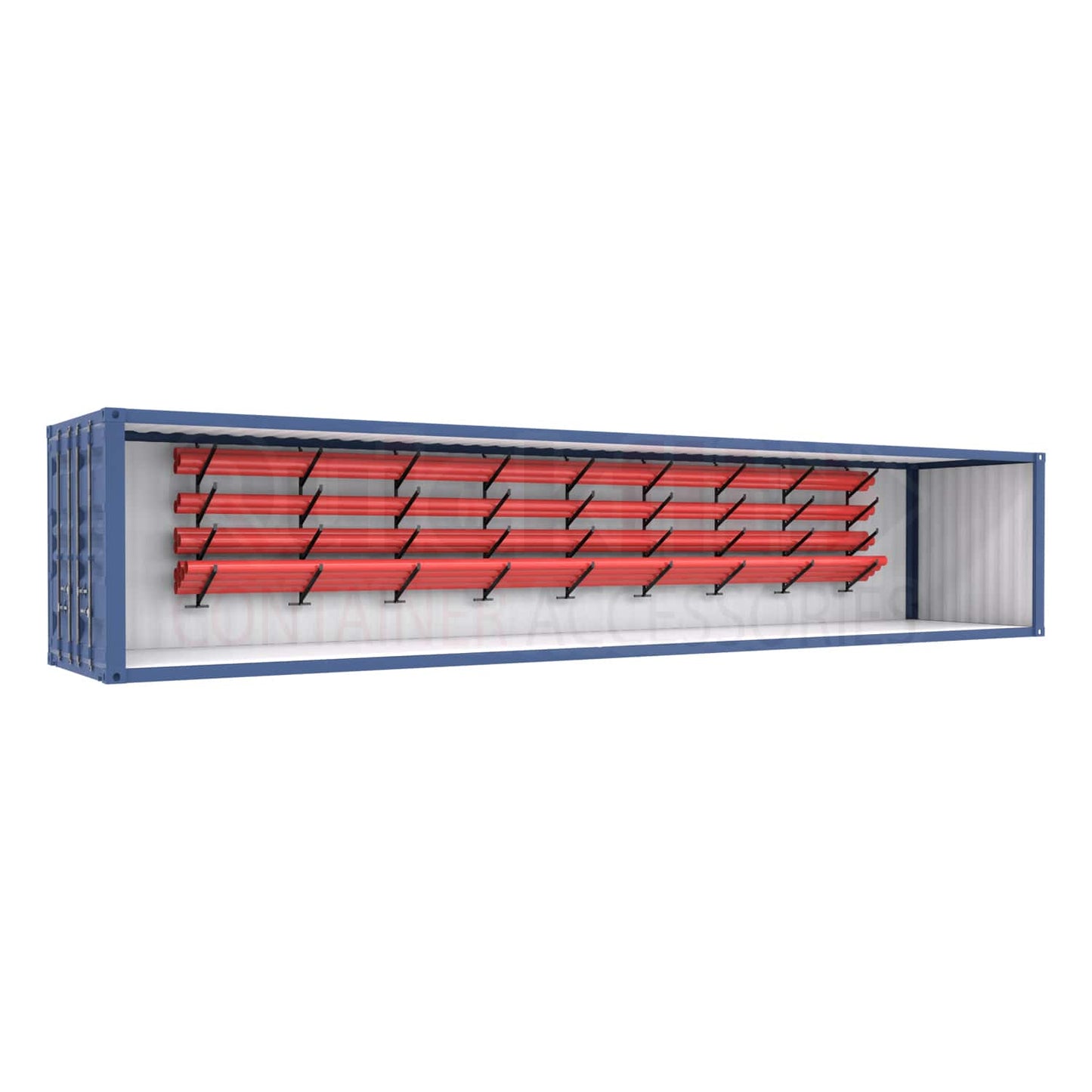 Supports de rayonnage pour tuyaux à 4 niveaux pour conteneur maritime