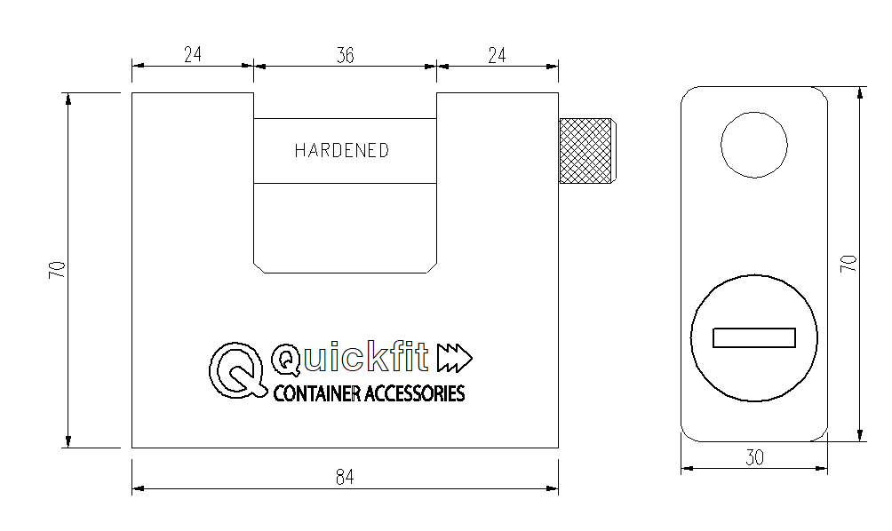 Cadenas monobloc blindé 75mm pour conteneurs