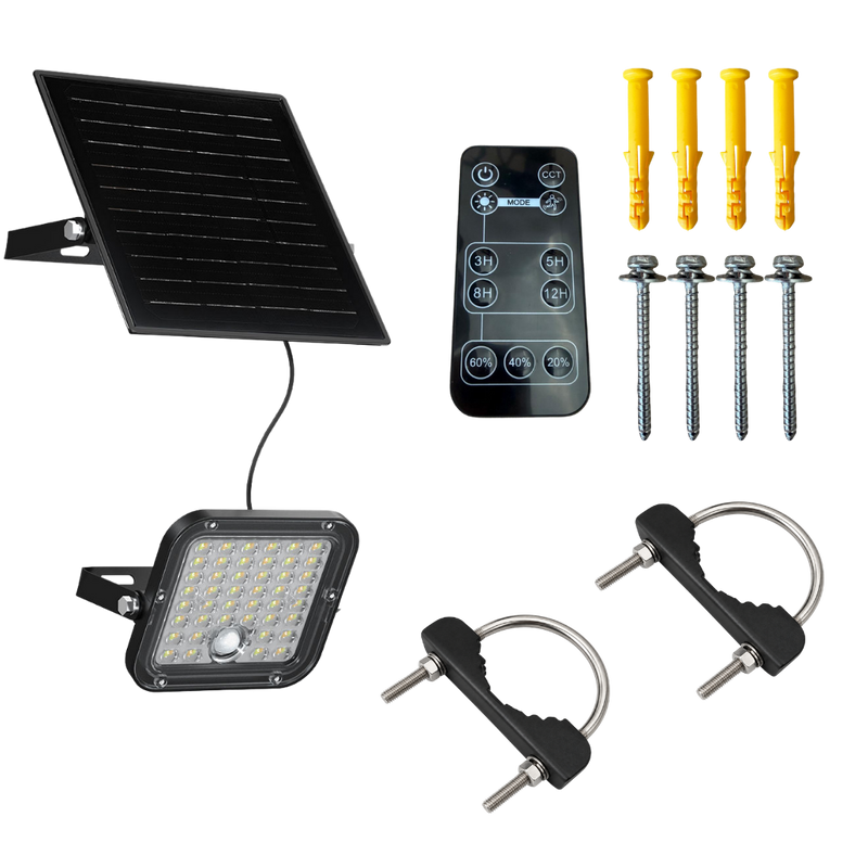 Lampe LED solaire 10W avec détecteur de mouvement PIR
