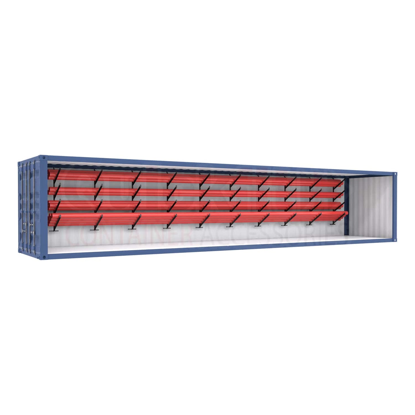 Supports de rayonnage pour tuyaux à 4 niveaux pour conteneur maritime