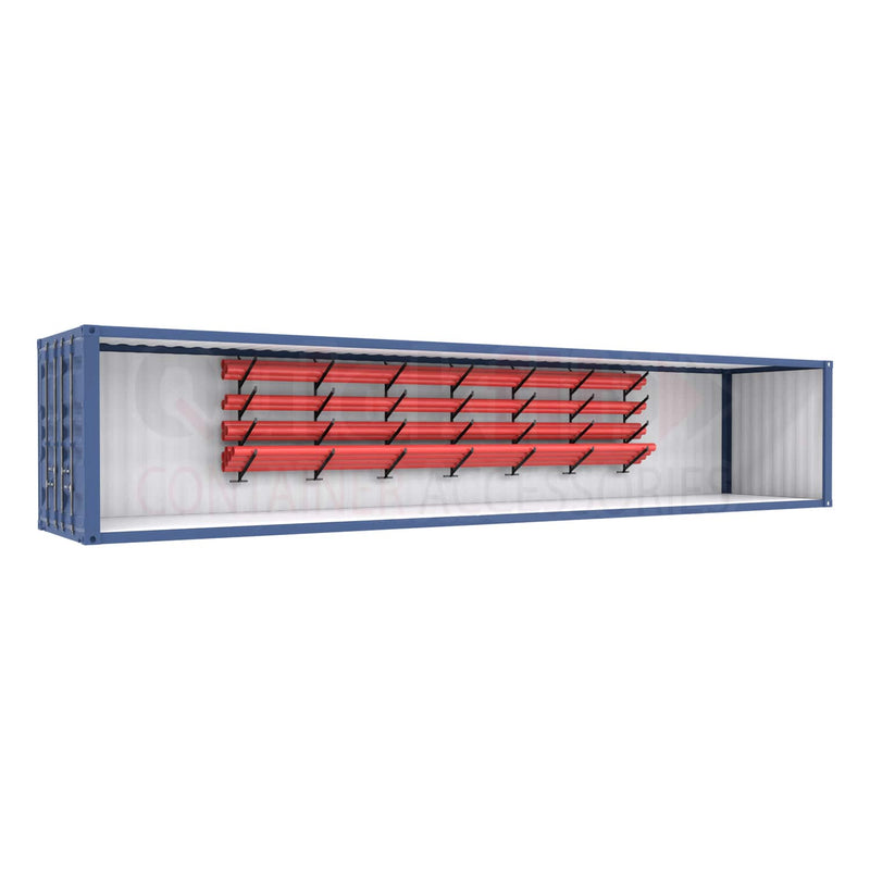 Supports de rayonnage pour tuyaux à 4 niveaux pour conteneur maritime