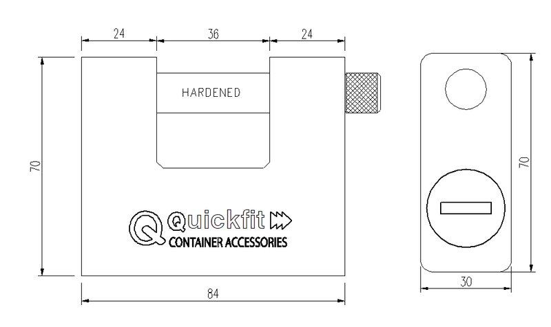 Cadenas monobloc blindé 75mm pour conteneurs