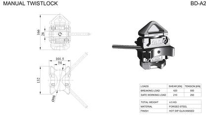 Goupille d ’ empilage twistlock pour conteneurs maritimes