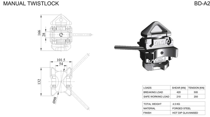 Goupille d ’ empilage twistlock pour conteneurs maritimes