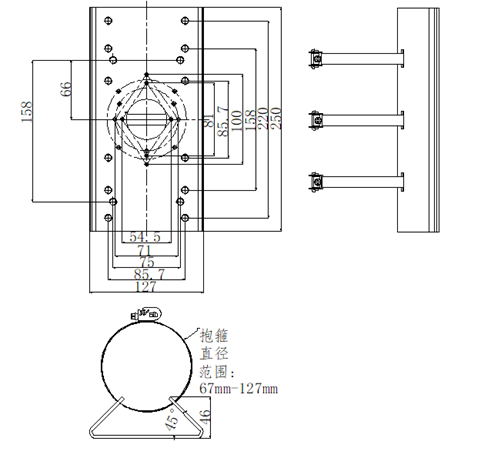 Support CCTV (vidéosurveillance) jusqu'à 10KG
