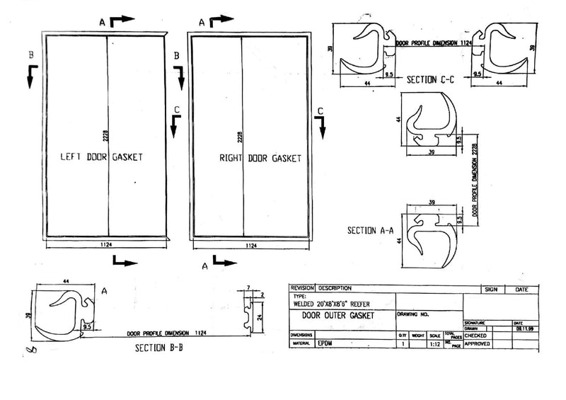 Joints de portes de conteneurs maritimes réfrigérés