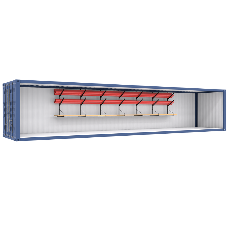 Supports de rayonnage pour tuyaux à 4 niveaux pour conteneur maritime